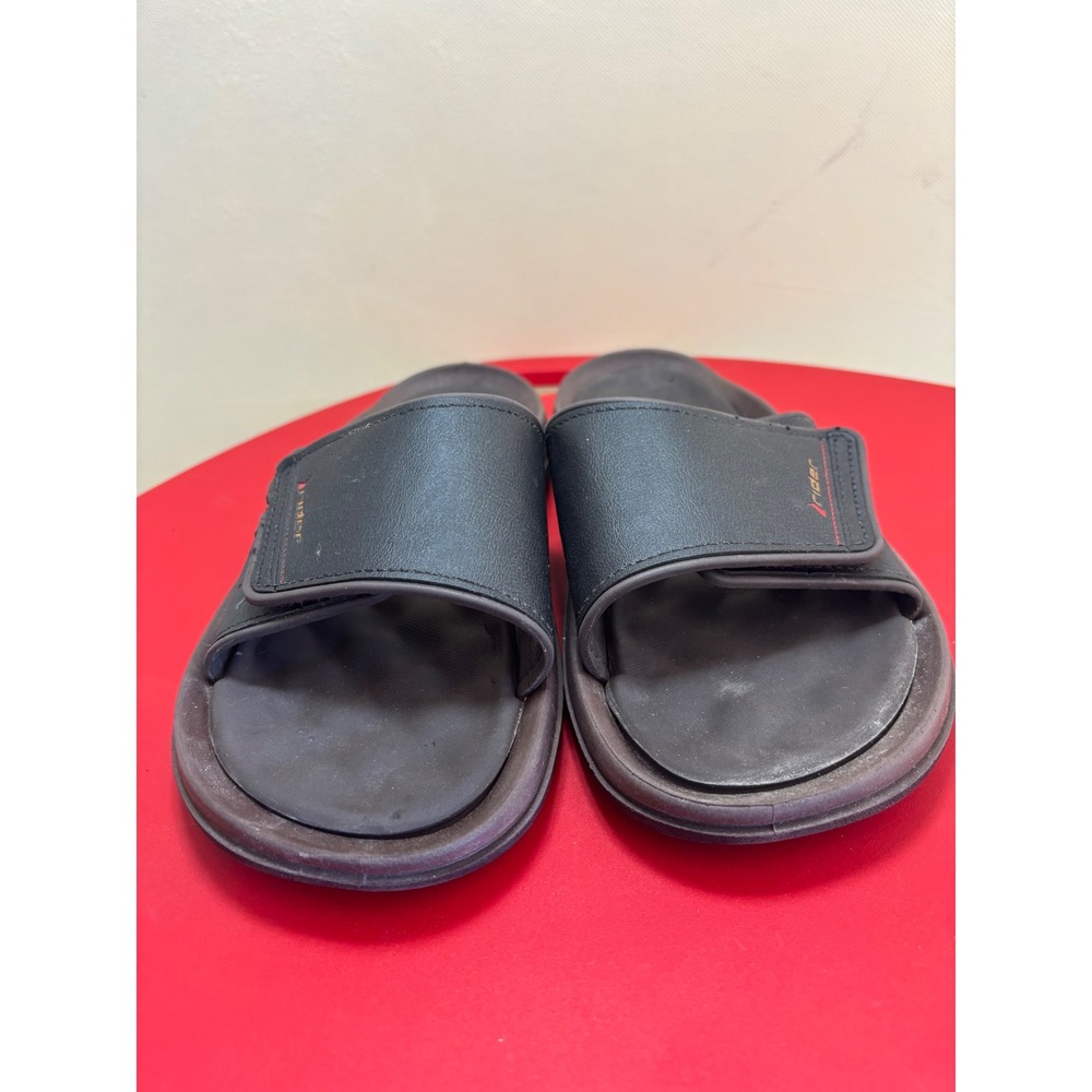 Rider Soft Dry Mens Slide Sandals Black Adjustable Strap Size 12 Made in Brazil